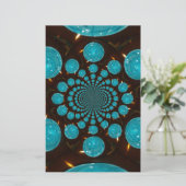 Schwindelnde Anzeige von Cyan Lights Kaleidoskop A Briefpapier (Stehend Vorderseite)