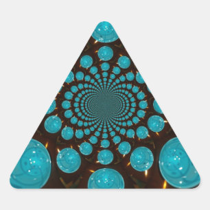 Schwindelnde Anzeige von Cyan Lights Kaleidoskop A Dreieckiger Aufkleber