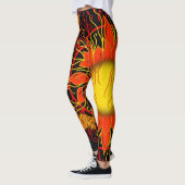 Schwindelsonne, Sonnenstrahlen Abstrakt Orange Mod Leggings (Links)