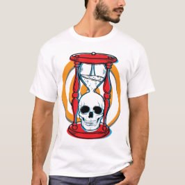 Schwindliger Schädel und hourglass-für helle T-Shirt