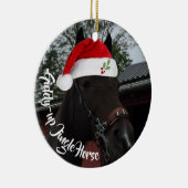 Schwindliges hohes Klingel-PferdeweihnachtsFoto Keramik Ornament (Rechts)