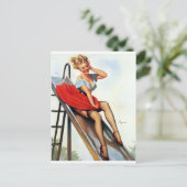 Schwing Pin Up Postkarte (Stehend Vorderseite)
