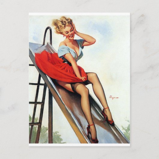 Schwing Pin Up Postkarte (Vorderseite)