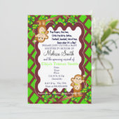 Schwingaffe-Babyparty-Einladungen Einladung (Stehend Vorderseite)