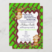 Schwingaffe-Babyparty-Einladungen Einladung (Vorne/Hinten)