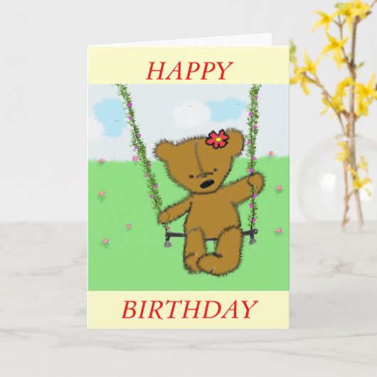 Schwingbär Karte (Gelbe Blume)