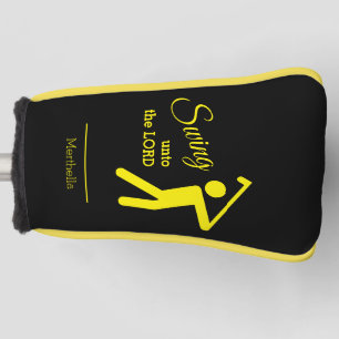 SCHWINGE HIN ZUM HERRN Golfer Silhouette Name PUTT Golf Headcover