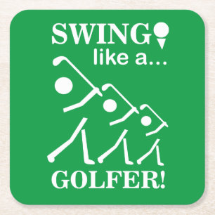 Schwinge wie ein Golfer Golf Rechteckiger Pappuntersetzer
