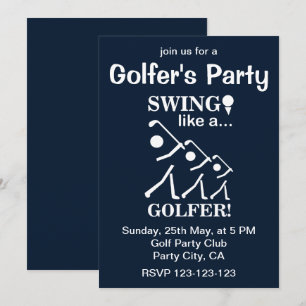 Schwinge wie ein Golfer Golfparty Einladung