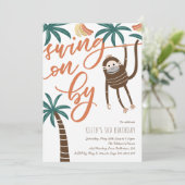 Schwingen am Geburtstag Einladung (Stehend Vorderseite)