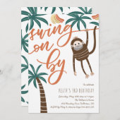 Schwingen am Geburtstag Einladung (Vorne/Hinten)