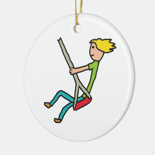 Schwingen beim Swing Keramik Ornament (Links)