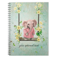 Schwingen des rosa Elephant Spiral Foto Notebook