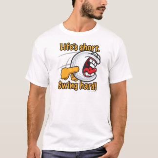Schwingen-harter lustiger Cartoon-Golf-Ball T-Shirt