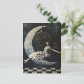 Schwingen in einem Vogelkäfig Postkarte (Stehend Vorderseite)