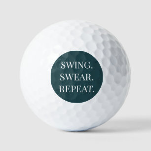 Schwingen. Schwören. Wiederholen. Lustige Geschenk Golfball