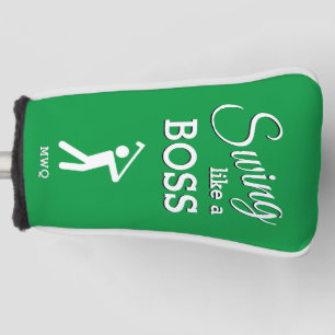 SCHWINGEN SIE WIE EIN BOSS Grüner Monogramm-Putter Golf Headcover