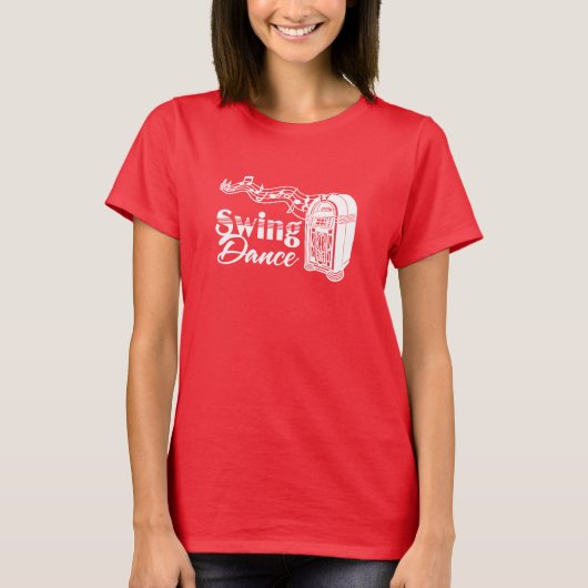 Schwingen-Tanz mit Vintagem Jukebox T-Shirt (Vorderseite)
