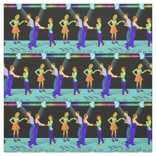 Schwingen-Tanzen-Paare mit Scheinwerfern 3" Sq. Stoff (Muster)