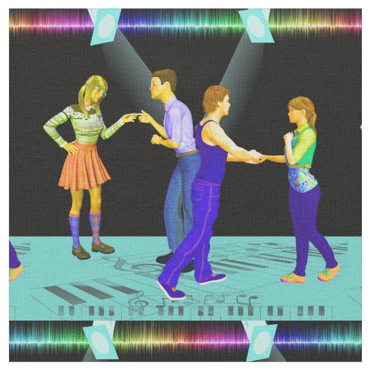 Schwingen-Tanzen-Paare mit Scheinwerfern 4,5" Sq. Stoff (Nahaufnahme)