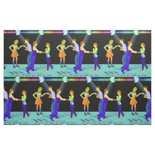 Schwingen-Tanzen-Paare mit Scheinwerfern 9" Sq. Stoff (Fat Quarter (45,7 x 55,9 cm))