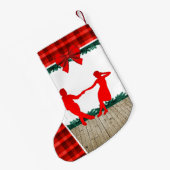 Schwingen-Tänzer mit rotem kariertem Kleiner Weihnachtsstrumpf (Rückseite (Hängend))