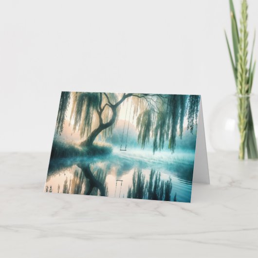 Schwingen von einem Baum zum Beileid Karte (Vorderseite)