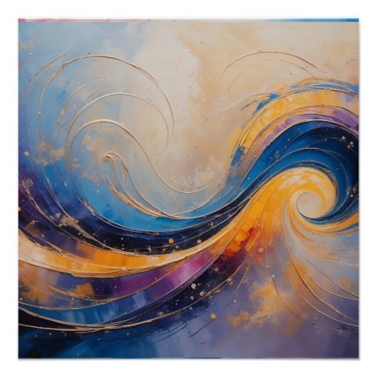 Schwingen von kosmischen Abstrakten Energiewellen  Poster (Vorderseite)