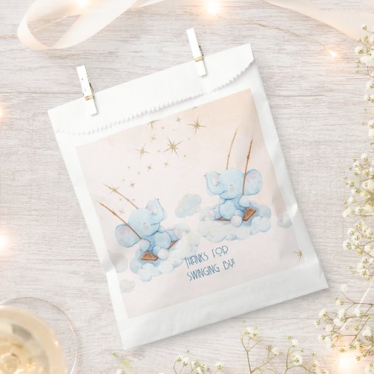 Schwingen von Twin Elephants Babydusche Geschenktütchen (Ausgeschnitten)
