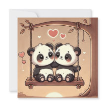 Schwingende Panda-Liebeskarte
