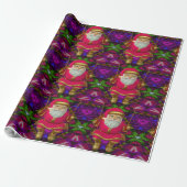 Schwingender Santa Glänzend Geschenkpapier (Ungerollt)