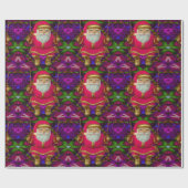 Schwingender Santa Glänzend Geschenkpapier (Flach)