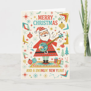 Schwingender Weihnachtsmann Frohe Weihnachtskarte Karte