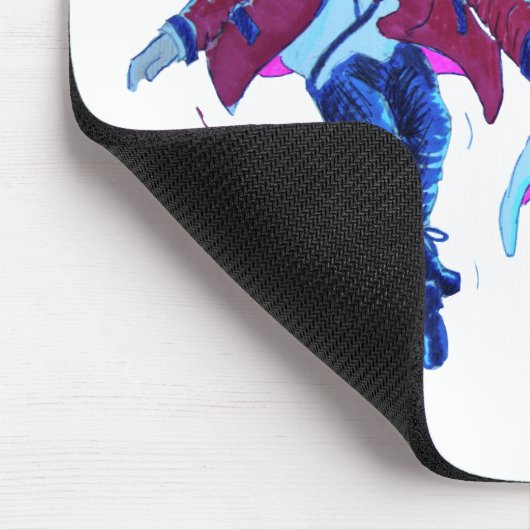 Schwingentänzerrosapudelrock-Sattelschuhe Mousepad (Ecke)