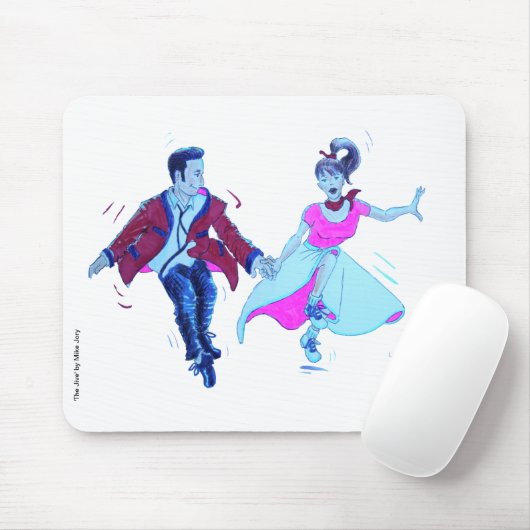 Schwingentänzerrosapudelrock-Sattelschuhe Mousepad (Mit Mouse)