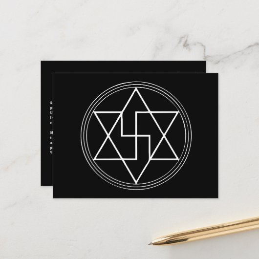 Schwingung und Heilung der Geometrie Postkarte (Vorderseite/Rückseite Beispiel)