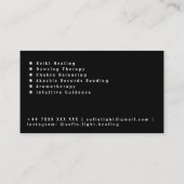 Schwingung und Heilung der Geometrie Visitenkarte (Rückseite)