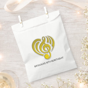 Schwingungen Musikalische Liebe Gelbes Herz Musikn Geschenktütchen