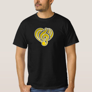 Schwingungen Musikalische Liebe Gelbes Herz Musikn T-Shirt
