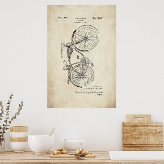 Schwinn Bicycle Patent Poster (Küche)