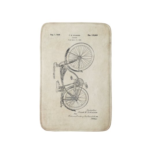 Schwinn Fahrrad-Patent-Druck-Bad-Matte Badematte (Vorderseite Vertikal)