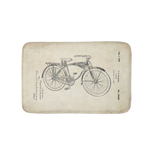 Schwinn Fahrrad-Patent-Druck-Bad-Matte Badematte (Vorderseite)