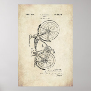 Schwinn Fahrrad-Patent-Plakat Poster