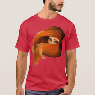 Schwirbelig, rot geköpft Schönheit T-Shirt