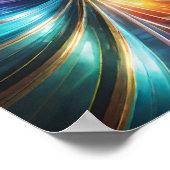 Schwirbeln von Ribbons mit lebhaften Farben Poster (Ecke)