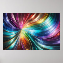 Schwirbeln von Ribbons mit lebhaften Farben Poster