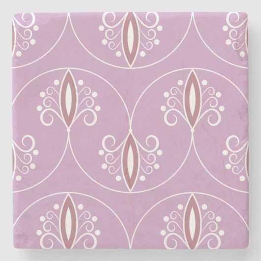 Schwirbelnde Eleganz: Vintag geometrisch Steinuntersetzer (Vorderseite)