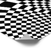 Schwirbelnde Schachbretter optische Illusion Schwa Poster (Ecke)