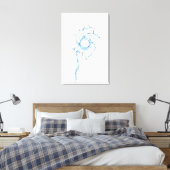 Schwirbelnde Wasserspritzen in Blau und Grau Leinwanddruck (Insitu (Schlafzimmer))