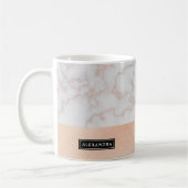 Schwirbelte Rose Gold Marmor Look Name Kaffeemasch Kaffeetasse (Links)